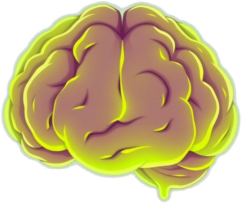 A glowing brain to click for brainrot